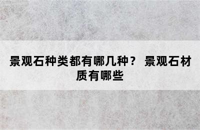 景观石种类都有哪几种？ 景观石材质有哪些